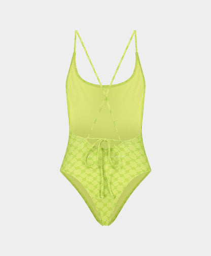 Daiquiri Green Reya Monogram Swimsuit