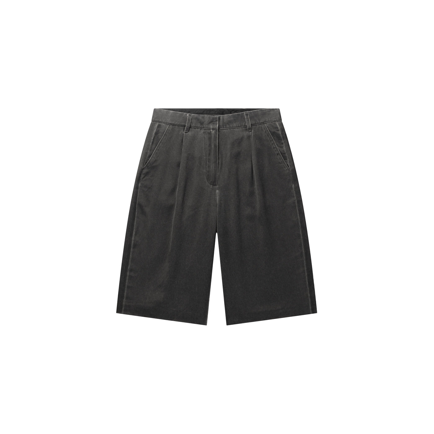 Black Oyster Satin Washed Short