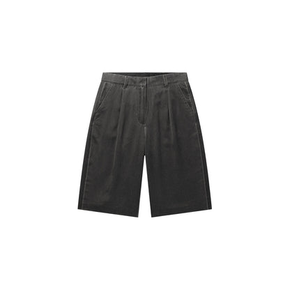 Black Oyster Satin Washed Short