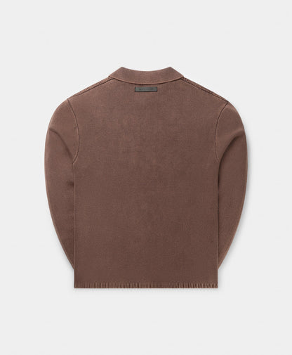 Bordeaux Red Shield Cable Cardigan