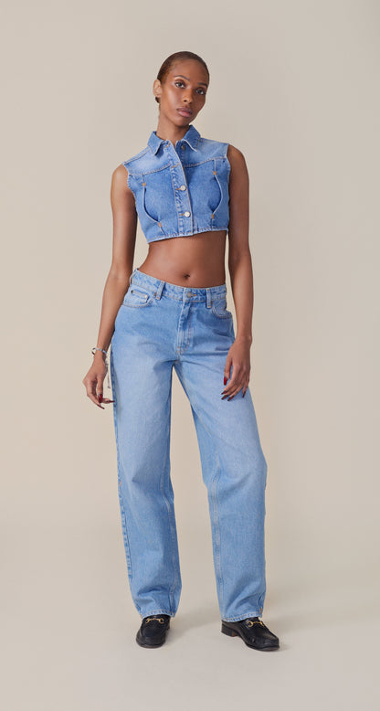 Light Blue Asola Sleeveless Top