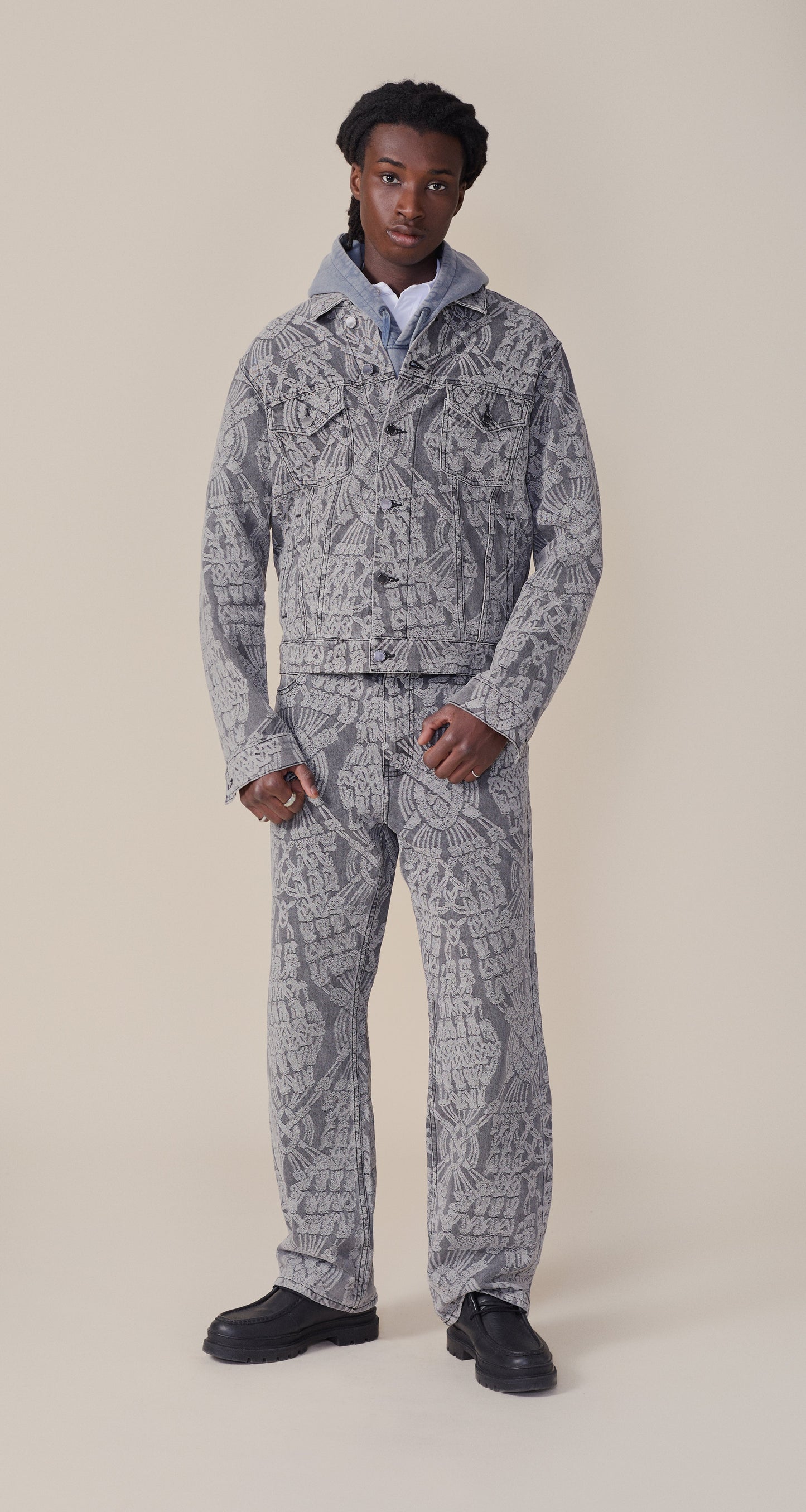 Grey Macrame Amba Jeans