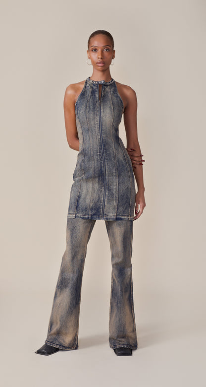 Brown Wash Vintage Wash Dress