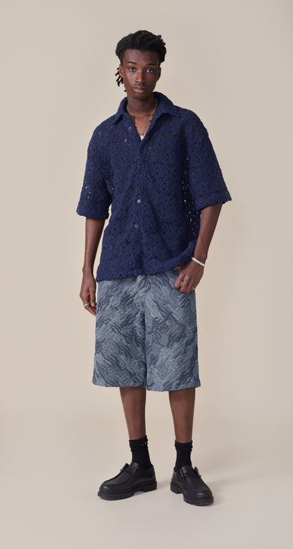 Maritime Blue Lace Shield Shirt