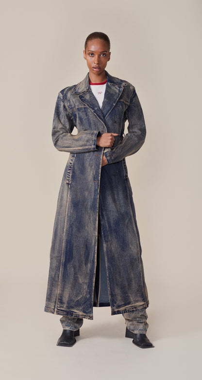 Brown Wash Vintage Wash Trenchcoat
