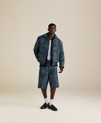 Camo Monogram Jeans Shorts