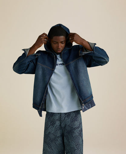 Subdued Blue Dotted Type T-Shirt