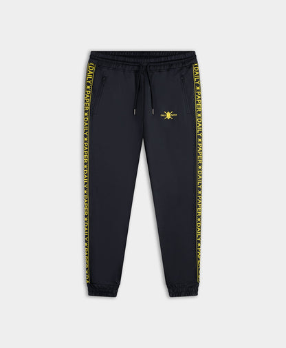 Navy Yellow Tape Logo Track Pants