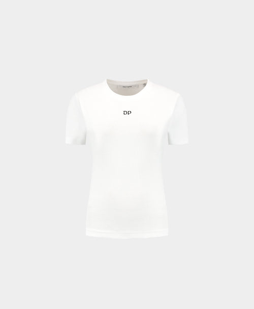 White Unit Rib Fitted T-Shirt