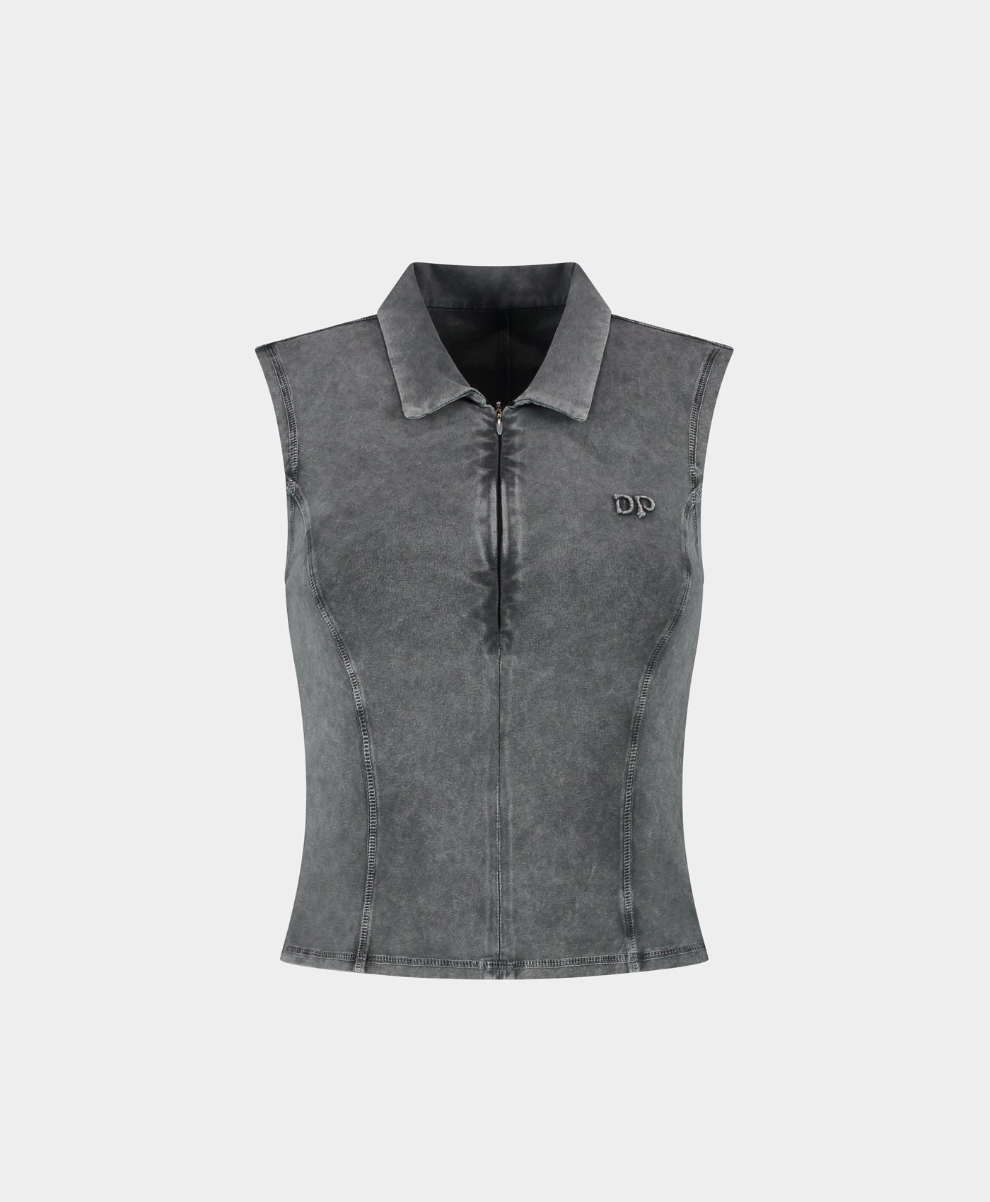 Formal Grey Washed Jersey Polo