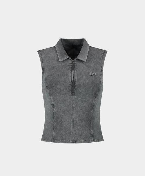 Formal Grey Washed Jersey Polo