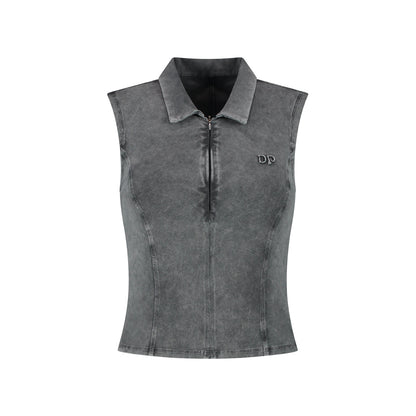 Formal Grey Washed Jersey Polo