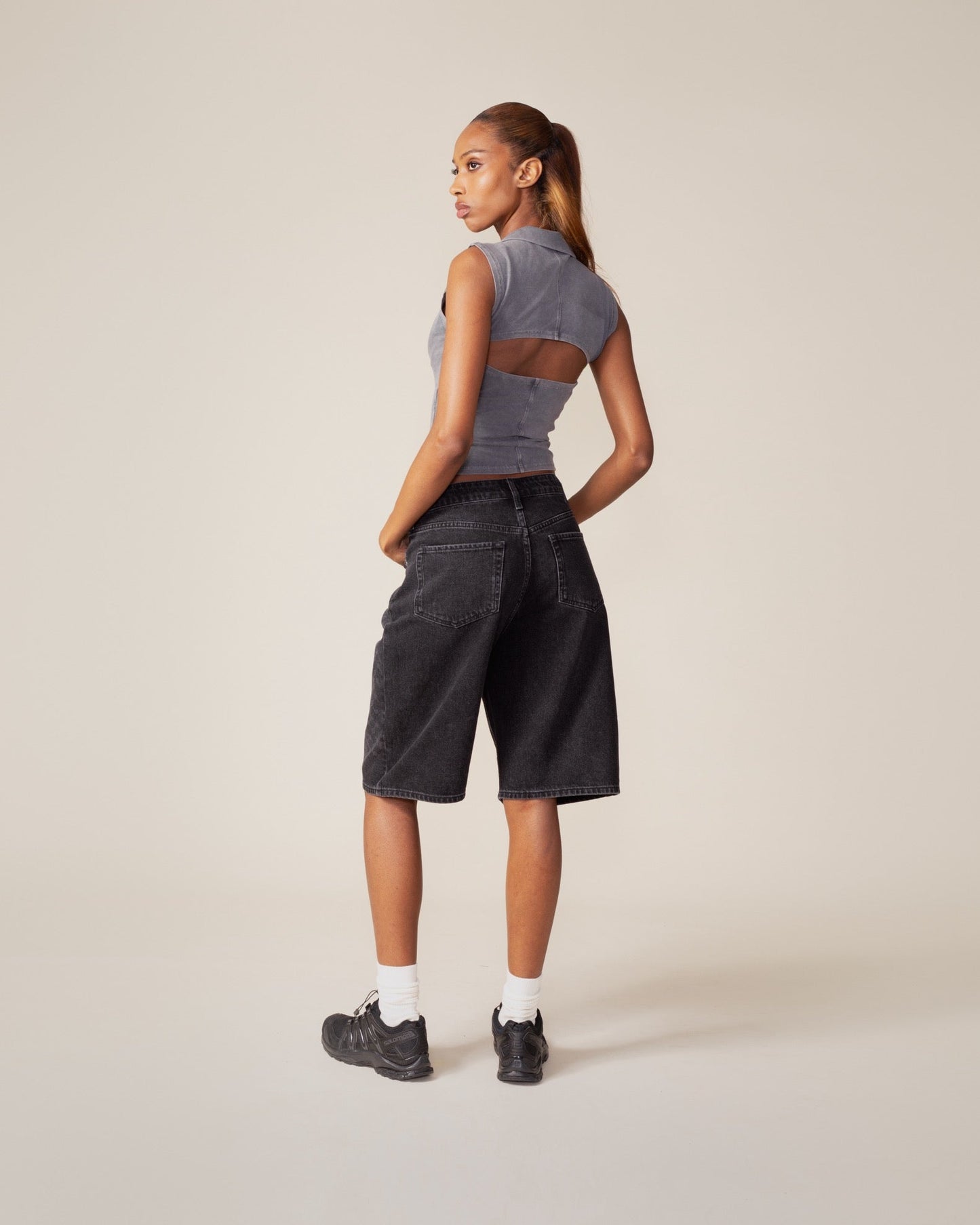 Formal Grey Washed Jersey Polo