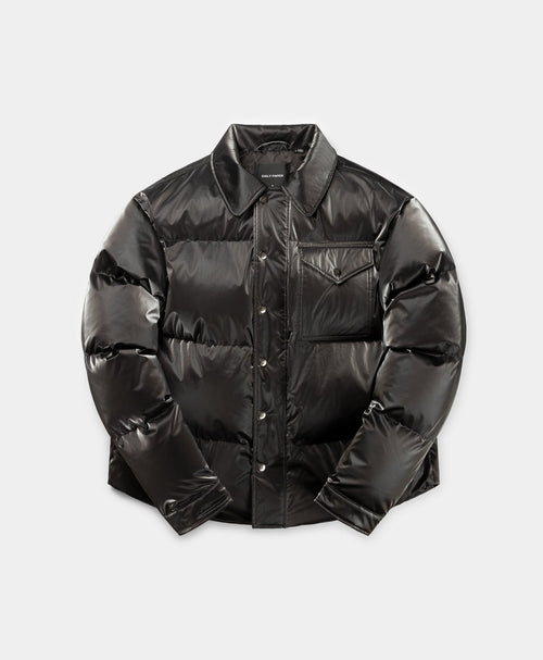 Obsidian Black Whole Shirt Puffer Jacket