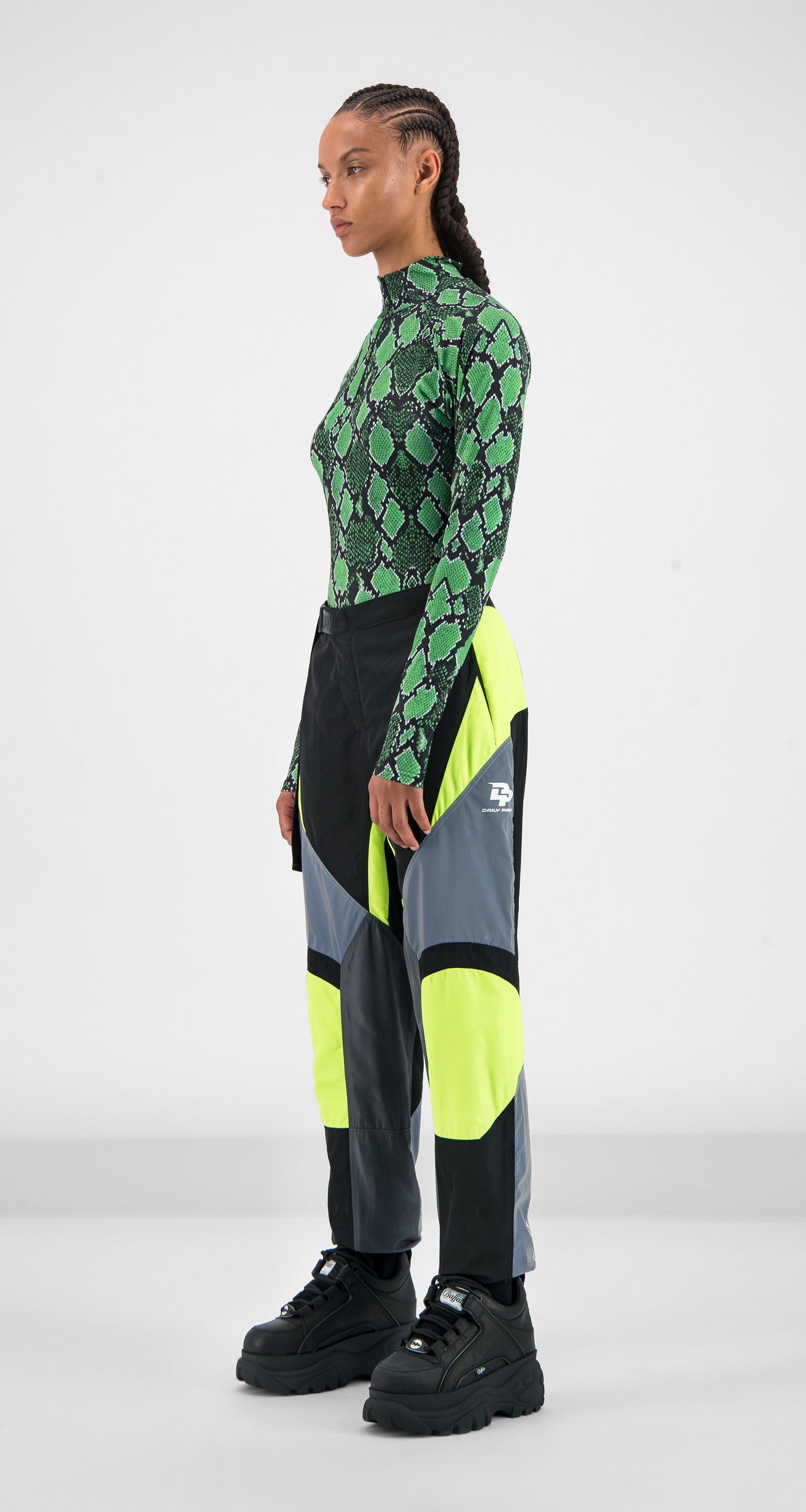 Yellow Grey Girt Pants