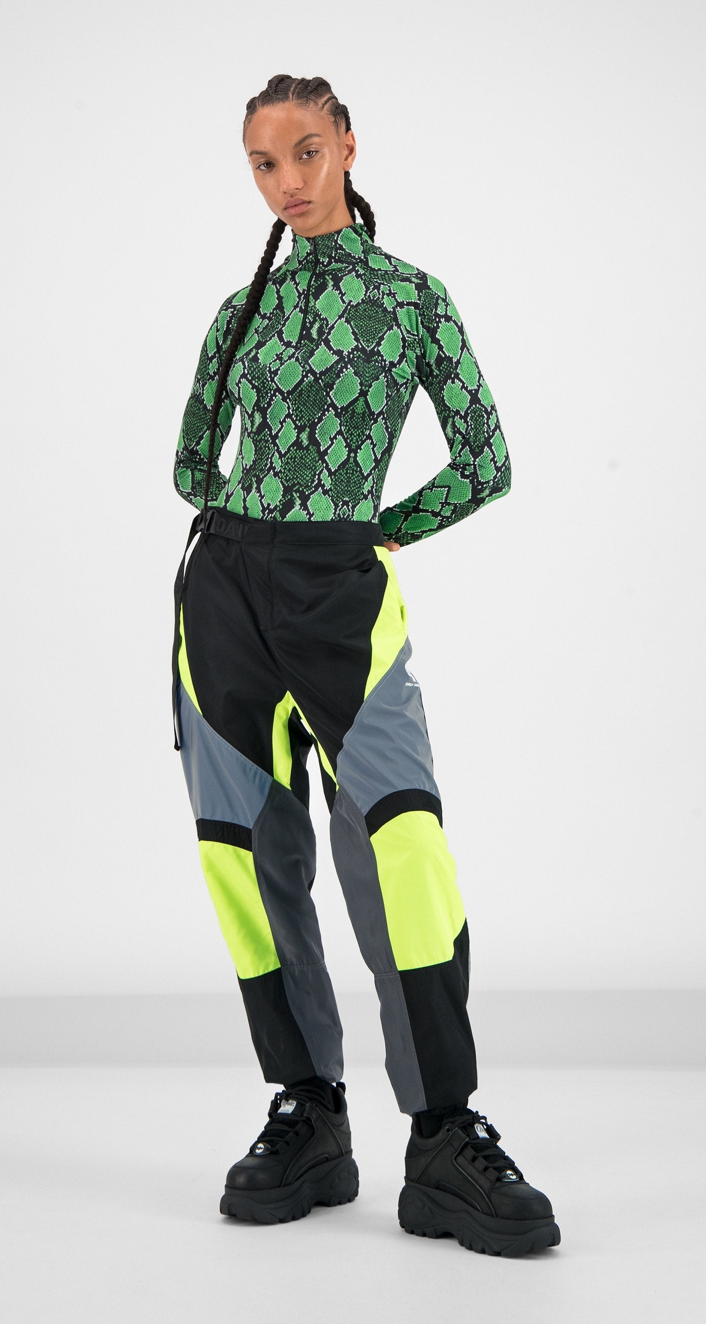 Yellow Grey Girt Pants