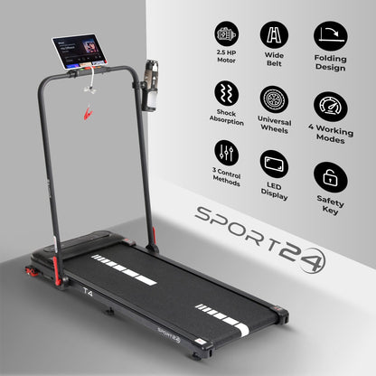 Folding Treadmill – 5-in-1 Walking Pad & Running Machine, Auto-Incline