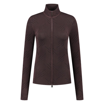 Roast Brown Knitted Monogram Cardigan